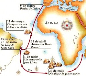 Die Route Cabrals zur Entdeckung Brasiliens