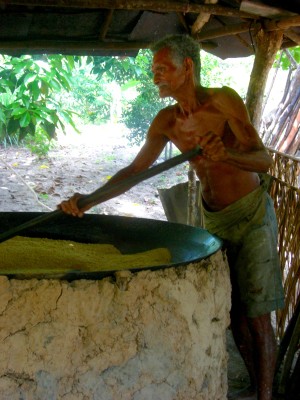 Herstellung von Farofa auf traditionelle Art